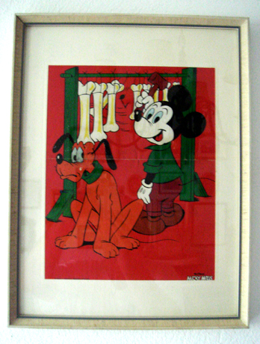 Original Druck  gerahmt: Micky Maus und Pluto