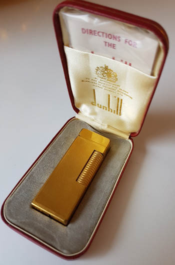 Dunhill Feuerzeug gold, vergoldet, original Dunhill Rollagas