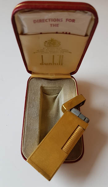 Dunhill Feuerzeug gold, vergoldet, original Dunhill Rollagas