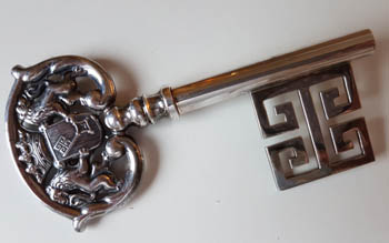 Stadtschlssel Silber Auflage - Korkenzieher versilbert - Wappen Bremen