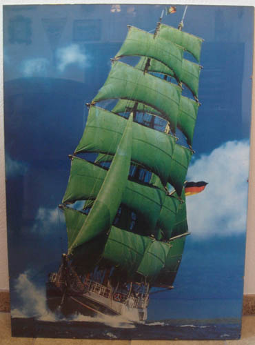 Poster Alexander von Humboldt segelschiff in Glasrahmen maritimes Motiv